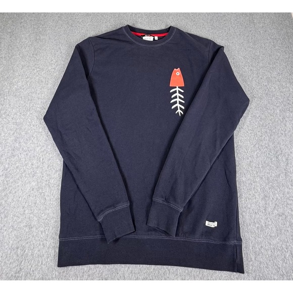 Portugal Bone Fish Sweatshirt Crewneck Sweater Mens Medium Navy Cotton Dear Tee